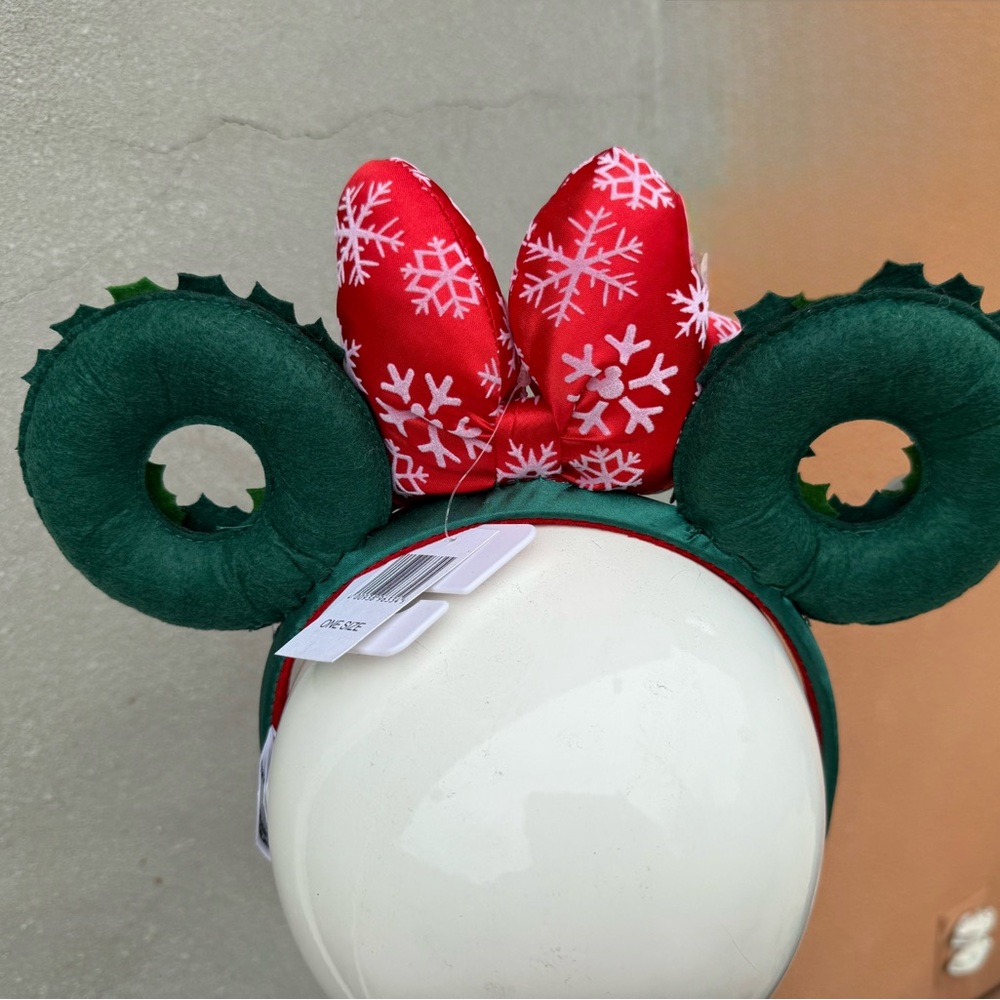 Disney Christmas Wreath Red and Green Headband - Picture 3 of 3